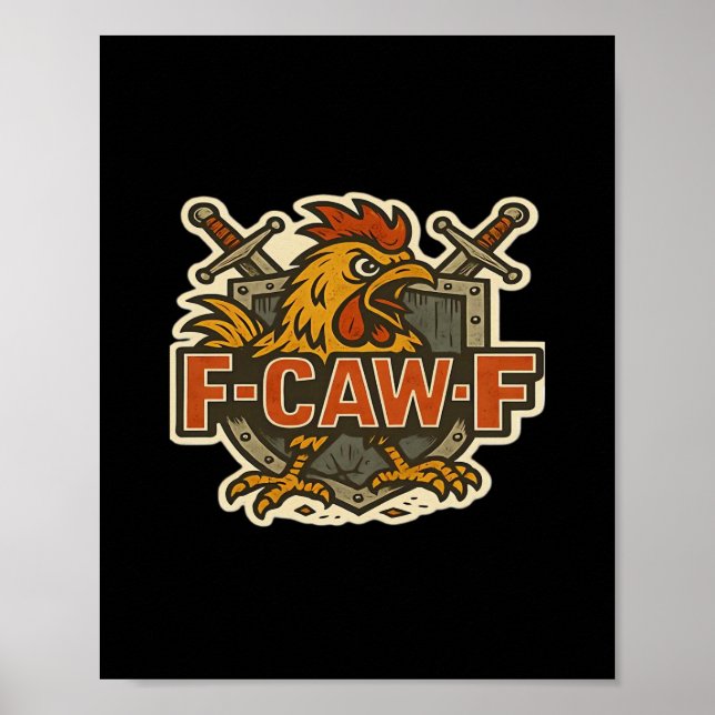 Humor Crow Funny Gothic F-Caw-F Poster (Vorne)