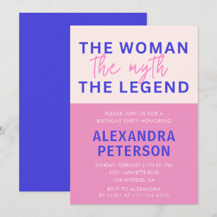 Humor Frau Mythos Lila Rosa 84. Geburtstag Einladung