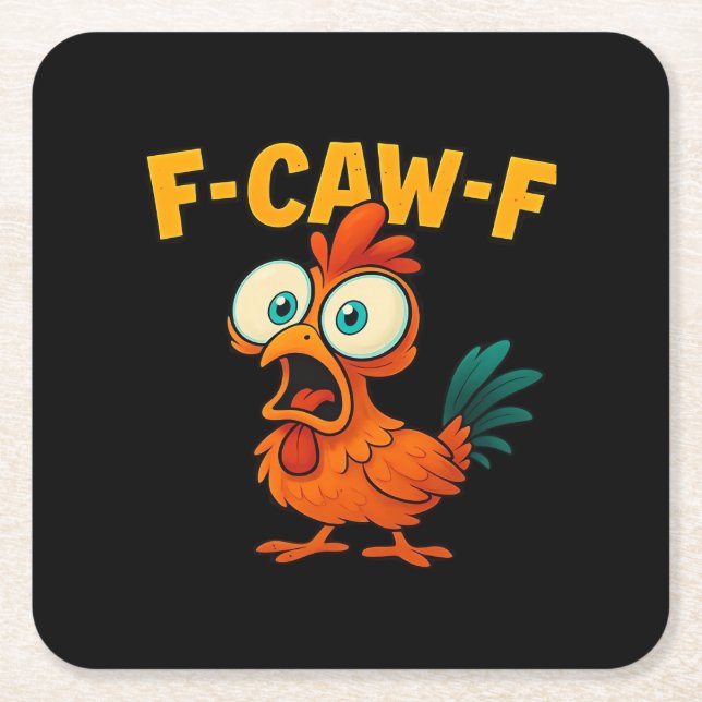 Humor Funny Crow F-Caw-F Gothic Rechteckiger Pappuntersetzer (Vorderseite)