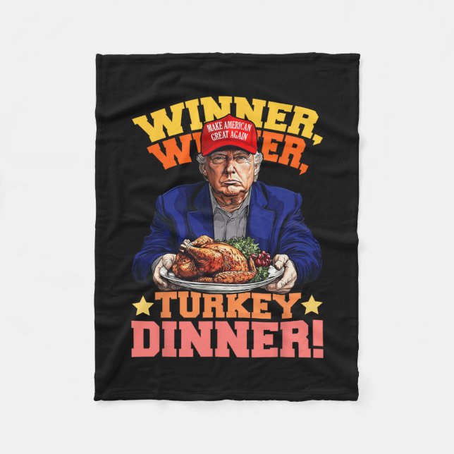 Humor Funny Trump Winner Winner Turkey Dinner Than Fleecedecke (Vorderseite)