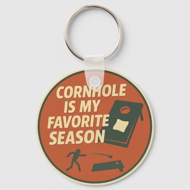 Humor für ambitionierte Cornhole-Spieler Schlüsselanhänger (Vorderseite)