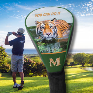 Humor Ihre Nachricht Tiger Monogramm Initiale Golf Headcover