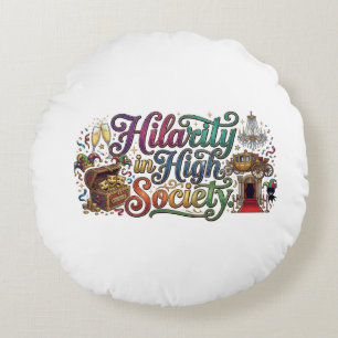 Humor in der High Society T-Shirt – Eleganter Humo Rundes Kissen