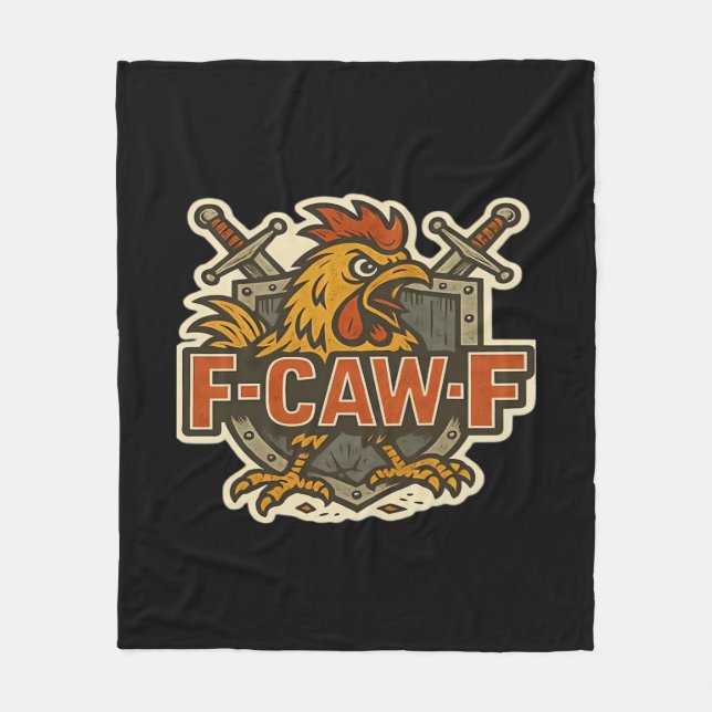 Humor Krähe Lustig Gothic F-Caw-F Fleecedecke (Vorderseite)