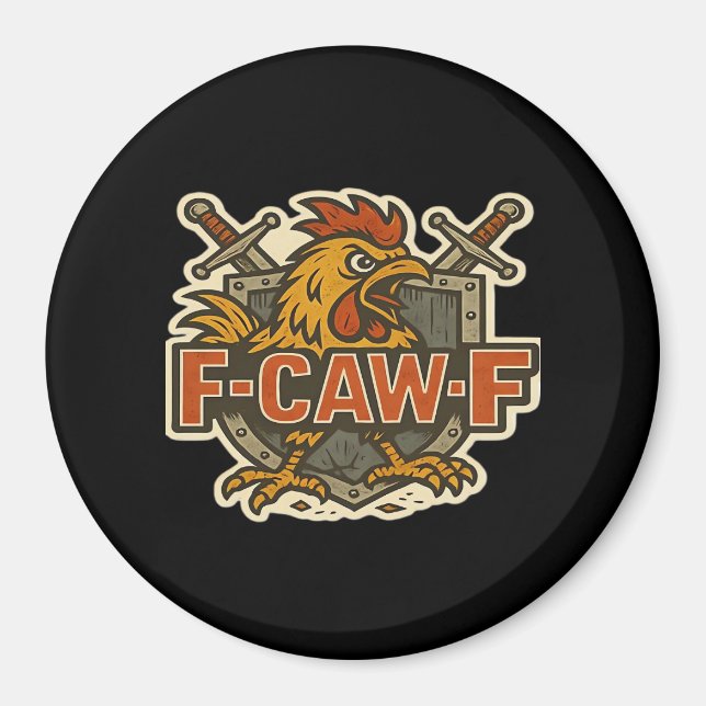 Humor Krähe Lustig Gothic F-Caw-F Magnet (Vorne)