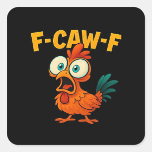 Humor Lustiger Krähe F-Caw-F Gothic Quadratischer Aufkleber