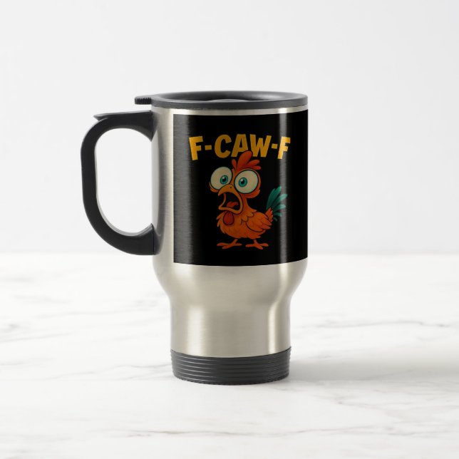 Humor Lustiger Krähe F-Caw-F Gothic Reisebecher (Links)