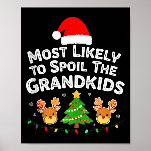 Humor Most Likely To Sil The Grandkids Christmas F Poster (Vorne)