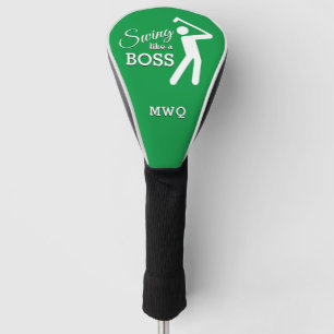 Humor SCHWINGEN SIE WIE EIN BOSS Grüner Monogramm  Golf Headcover