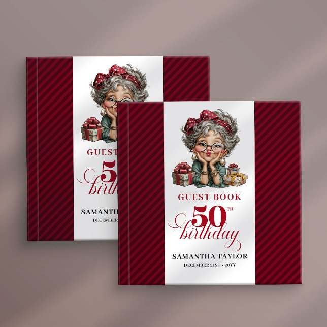 Humor style 50th woman birthday event guest book gästebuch (Humor style 50th woman birthday event guest book)