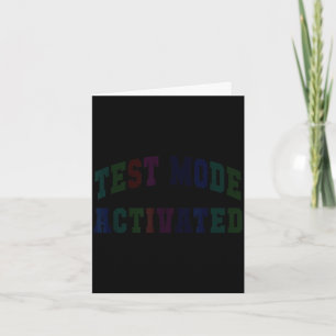Humor-Testmodus aktiviert Testtag Lehrer Karte