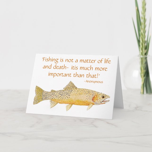 Humor Trout Card mit Zitat 2 Karte (Vorderseite)