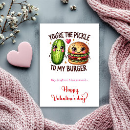 Humor Valentine Card with Silly Food Characters Feiertagskarte