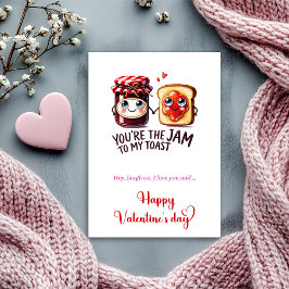 Humor Valentine Card with Silly Fruit Characters Feiertagskarte