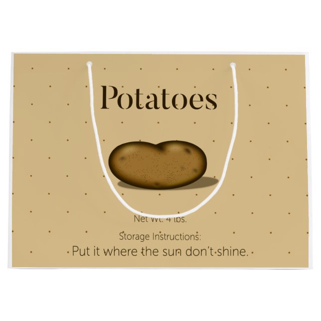 Humorale Anweisungen zur Aufbewahrung von Lebensmi Große Geschenktüte (Vorderseite)