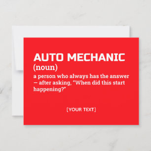 Humorale Auto-Mechanik Postkarte