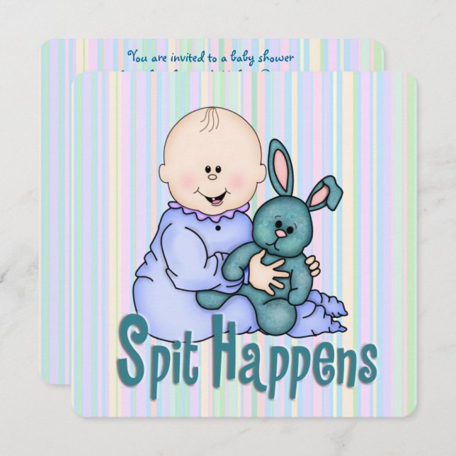 Humorale Babydusche Einladung (Vorne/Hinten)