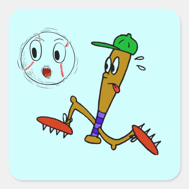 Humorale Baseball-T - Shirt und Geschenke Quadratischer Aufkleber (Vorderseite)