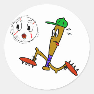 Humorale Baseball-T - Shirt und Geschenke Runder Aufkleber