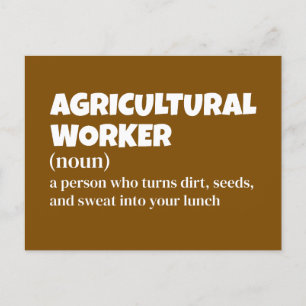 Humorale Definition von Landarbeitern Feiertagspostkarte