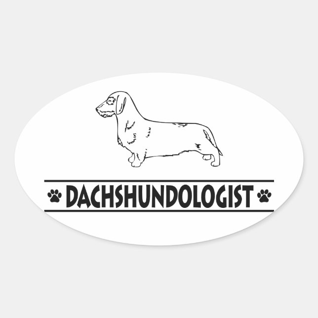 Humorale Drahthaar-Dackel Ovaler Aufkleber (Vorderseite)