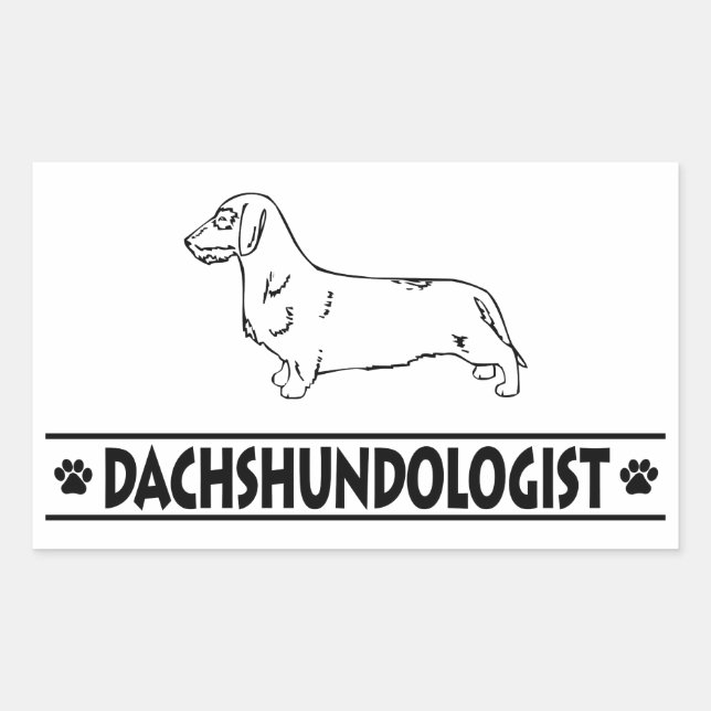 Humorale Drahthaar-Dackel Rechteckiger Aufkleber (Vorderseite)
