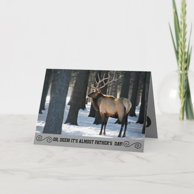 Humorale Elk Foto Vatertag Card Karte (Vorderseite)