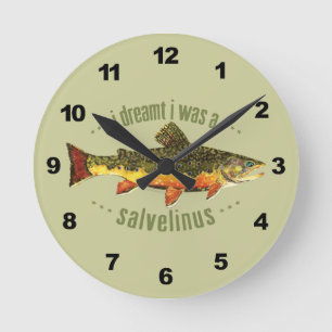 Humorale Forellenfischerei Runde Wanduhr