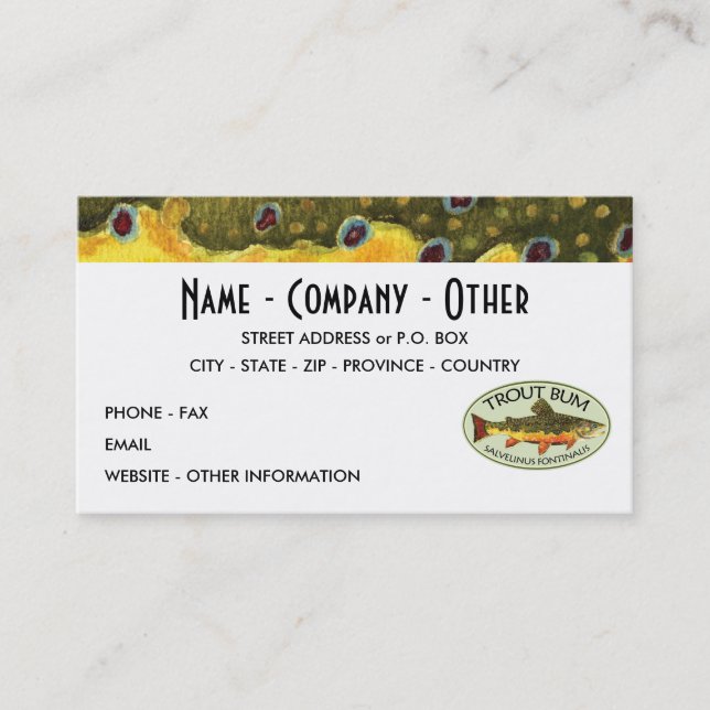 Humorale Forellenfischerei Visitenkarte (Vorderseite)