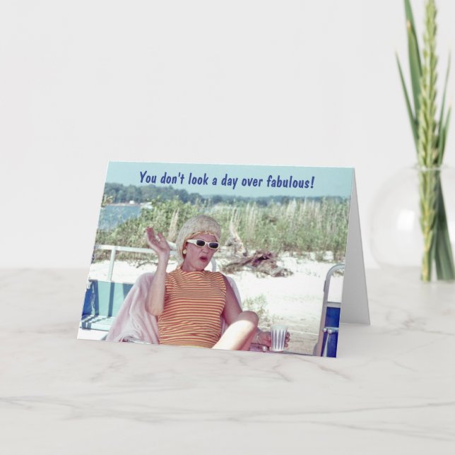 Humorale Frauenhaarrollen Retro Birthday Karte (Vorderseite)
