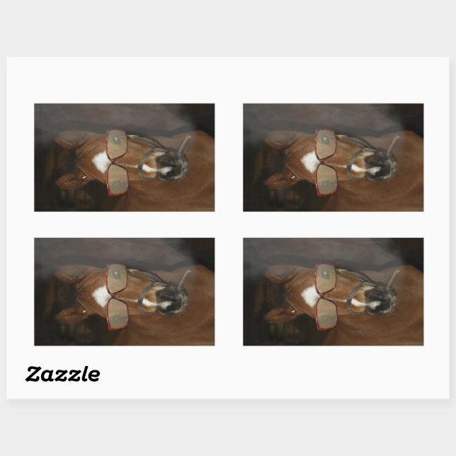 Humorale Horse Foal Srauking Zigarrenaufkleber Rechteckiger Aufkleber (Blatt)