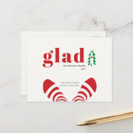 Humorale Minimalistische Rote Socken - Neues Jahr Feiertagspostkarte