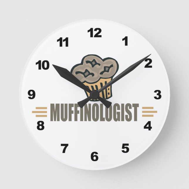 Humorale Muffins Runde Wanduhr (Vorderseite)