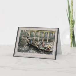 Humorale Nostalgie-Karte - Fischen mit der Familie Karte