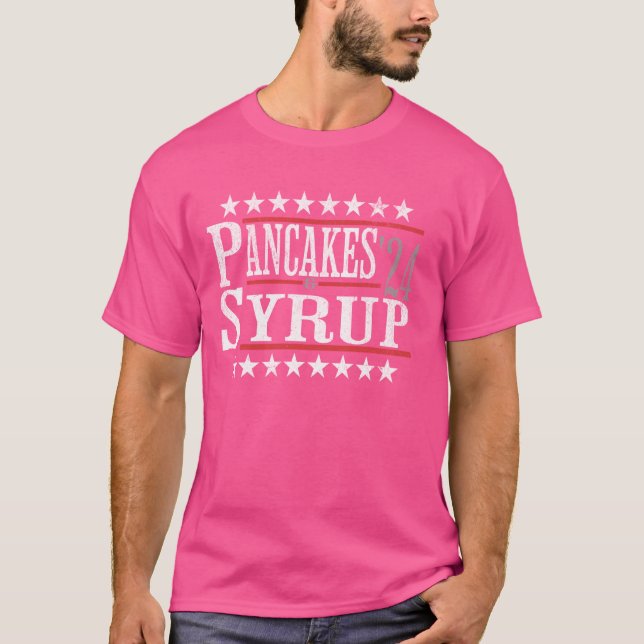 Humorale Pfannkuchen und Sirup-Wahlparody T-Shirt (Vorderseite)