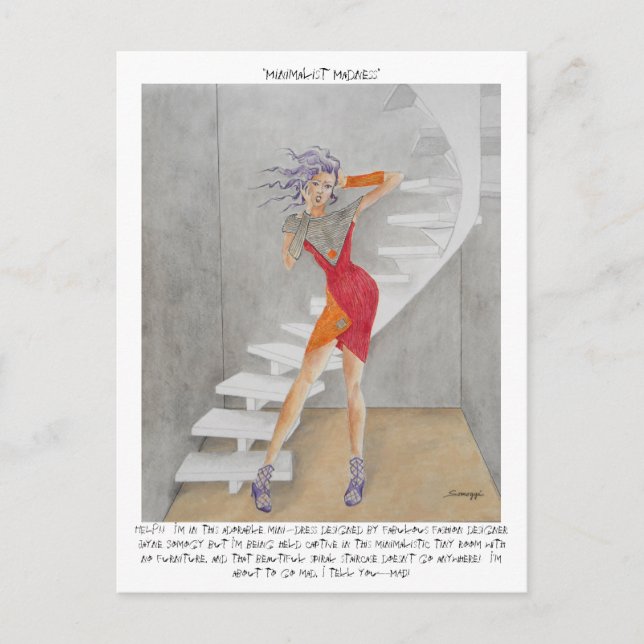 Humorale Postkarte mit Original Kunst (Vorderseite)