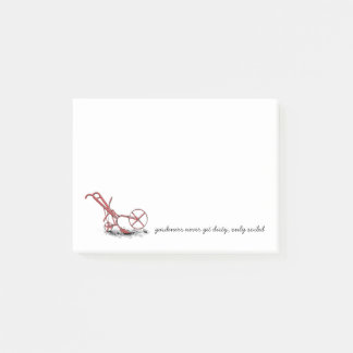 Humorale Vintag Garden Tiller Gardener Post-it Klebezettel