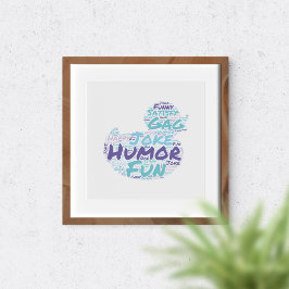 Humorale Wortwolke. Poster