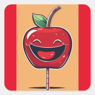 Humoraler Apple Quadratischer Aufkleber