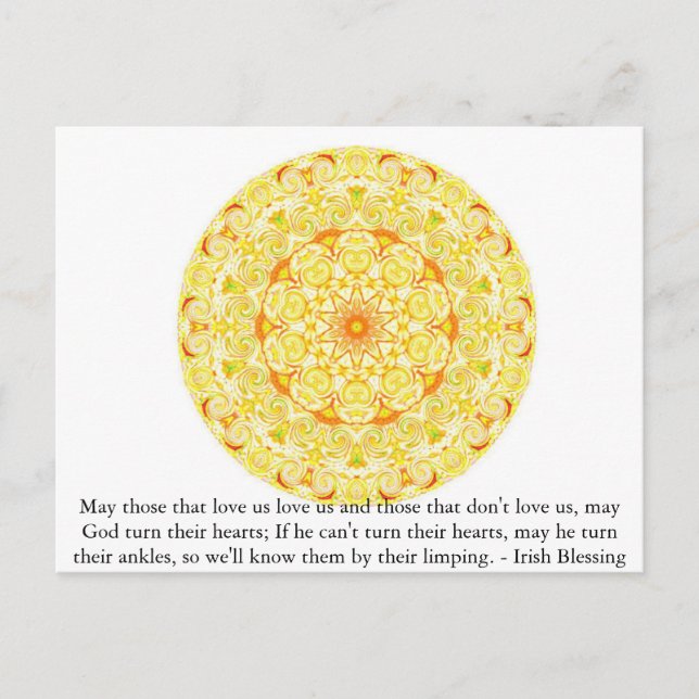 Humoraler irischer Segen aus Irland Postkarte (Vorderseite)