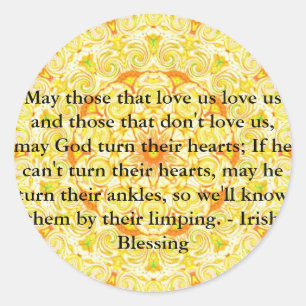 Humoraler irischer Segen aus Irland Runder Aufkleber