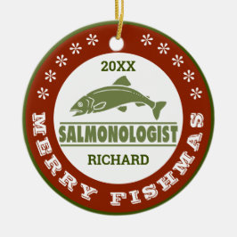 Humoraler Lachsfang Keramik Ornament