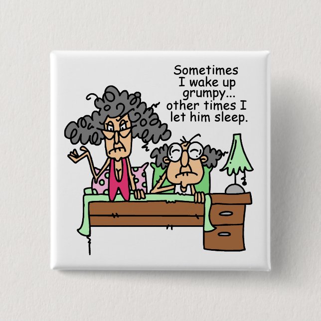 Humoraler Lass Grumpy Sleep Button (Vorderseite)