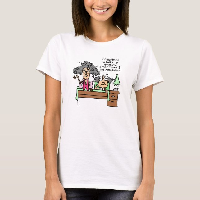 Humoraler Lass Grumpy Sleep T-Shirt (Vorderseite)