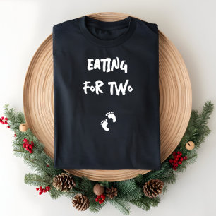 Humoraler Schwangerschaftsabdruck Schwarz-weiß T-Shirt