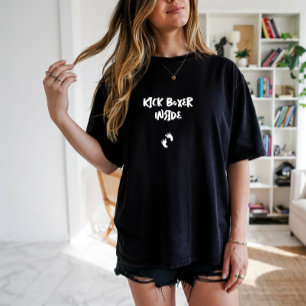 Humoraler Schwangerschaftsabdruck Schwarz-weiß T-Shirt