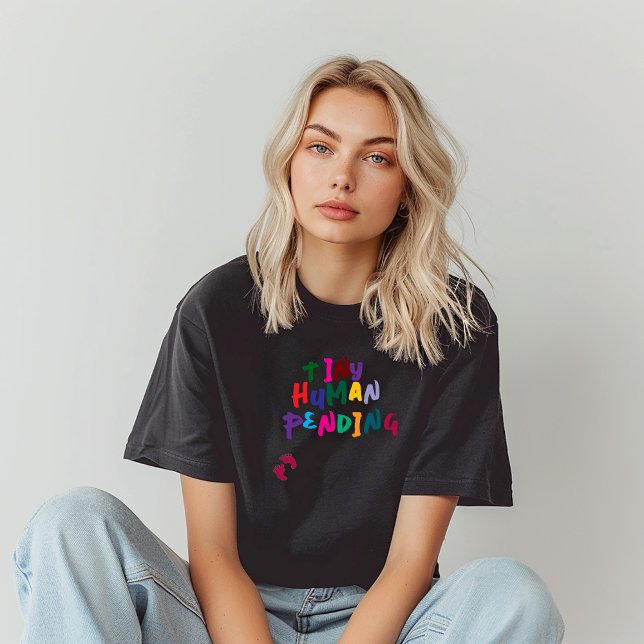 Humoraler Schwangerschaftsfingerabdruck farbig T-Shirt (Von Creator hochgeladen)