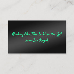 Humorales Bad Parking Visitenkarte