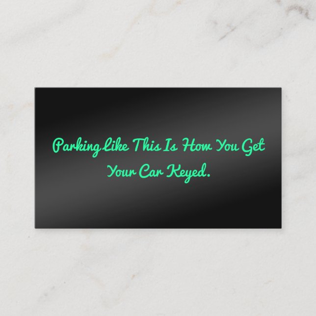 Humorales Bad Parking Visitenkarte (Vorderseite)