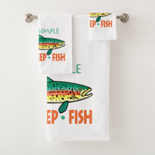 Humorales EAT SLEEP FISH Fishing Decke Badhandtuch Set
